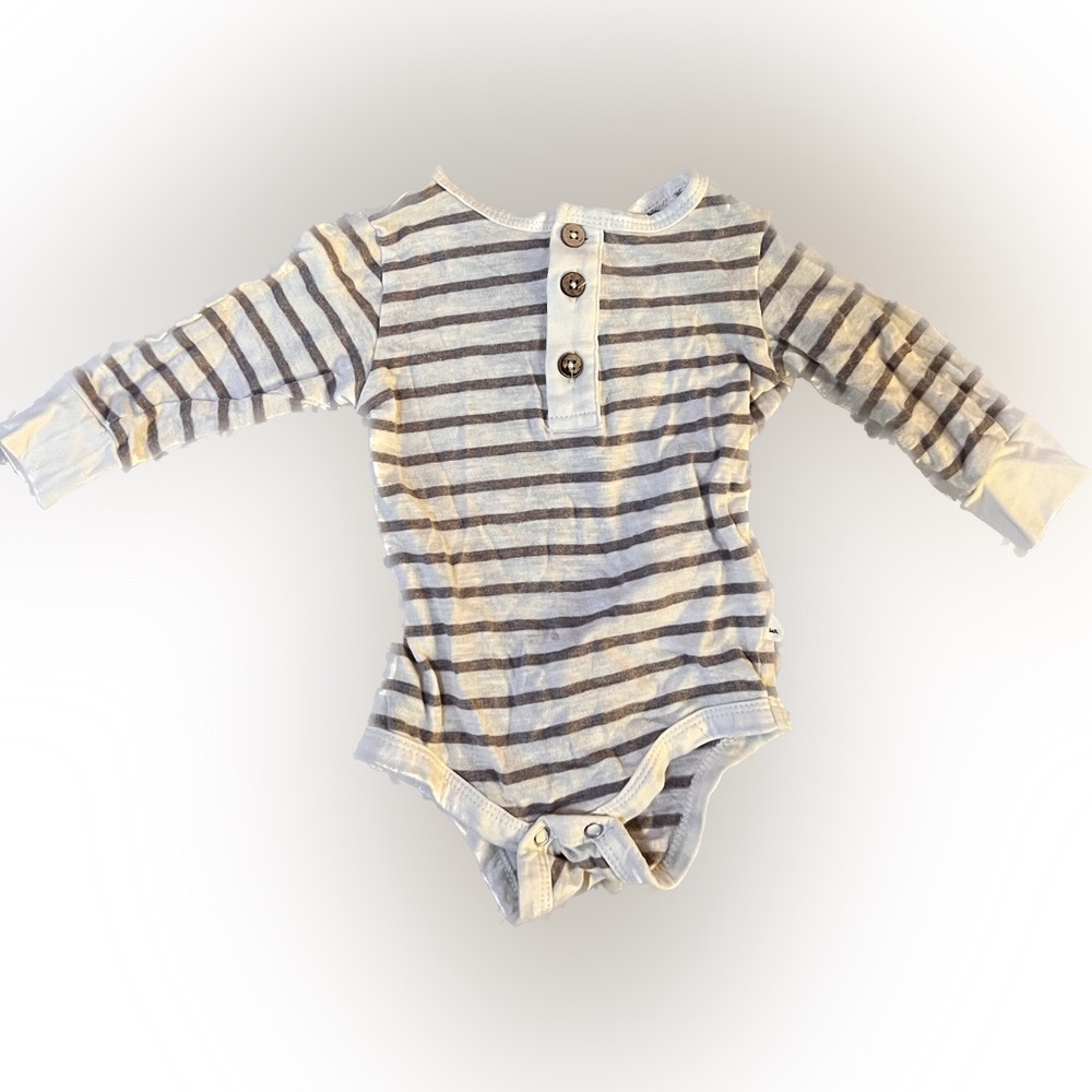 Me & Henry Striped long sleeved body suit, 0-3 mos
